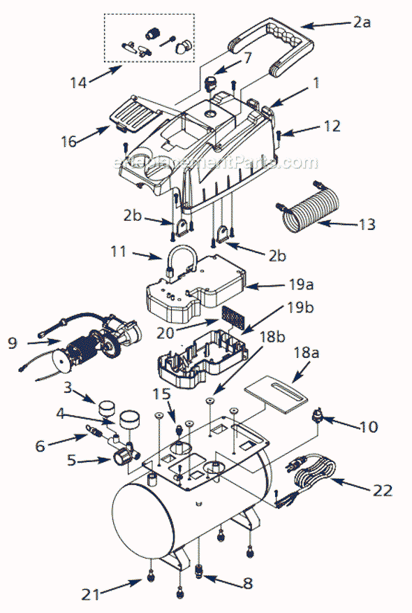 Page A Diagram and Parts List for FP204900 2004 Campbell Hausfeld Compressor